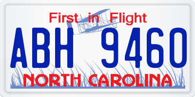 NC license plate ABH9460