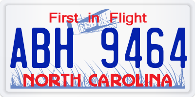 NC license plate ABH9464