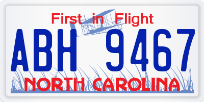 NC license plate ABH9467