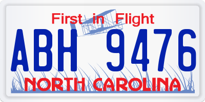 NC license plate ABH9476