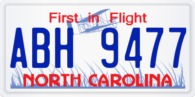 NC license plate ABH9477