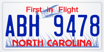 NC license plate ABH9478