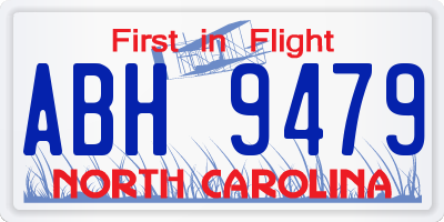 NC license plate ABH9479