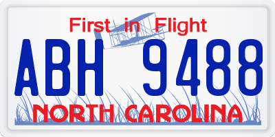 NC license plate ABH9488