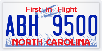 NC license plate ABH9500