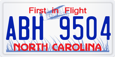 NC license plate ABH9504