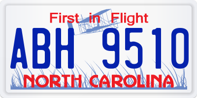 NC license plate ABH9510