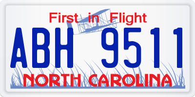 NC license plate ABH9511