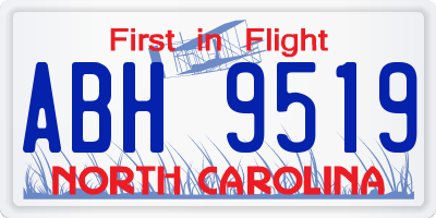 NC license plate ABH9519