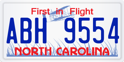 NC license plate ABH9554