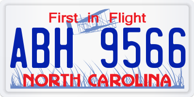 NC license plate ABH9566