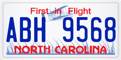 NC license plate ABH9568