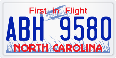 NC license plate ABH9580