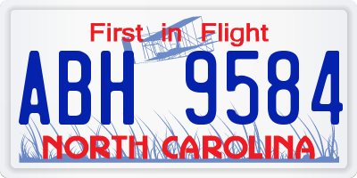 NC license plate ABH9584