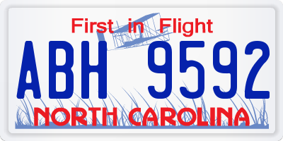 NC license plate ABH9592