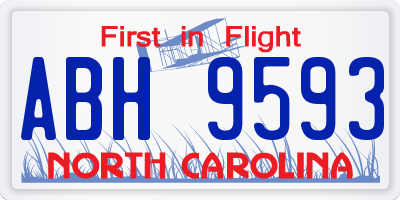 NC license plate ABH9593