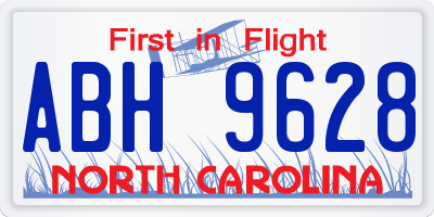 NC license plate ABH9628