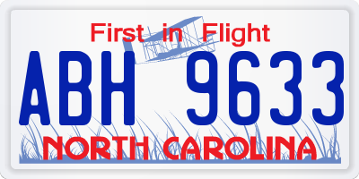 NC license plate ABH9633