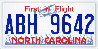 NC license plate ABH9642