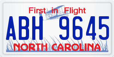 NC license plate ABH9645