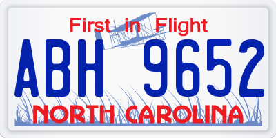 NC license plate ABH9652