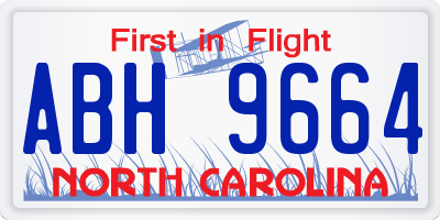 NC license plate ABH9664
