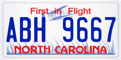 NC license plate ABH9667