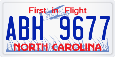 NC license plate ABH9677