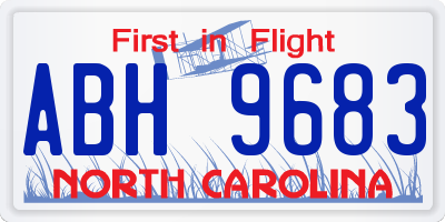 NC license plate ABH9683