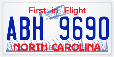 NC license plate ABH9690