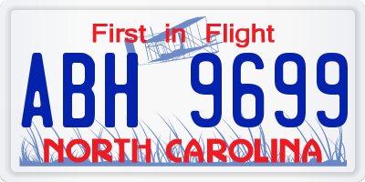 NC license plate ABH9699
