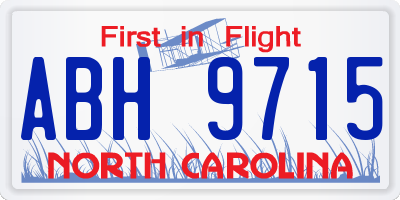 NC license plate ABH9715
