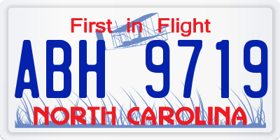 NC license plate ABH9719