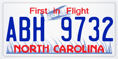 NC license plate ABH9732