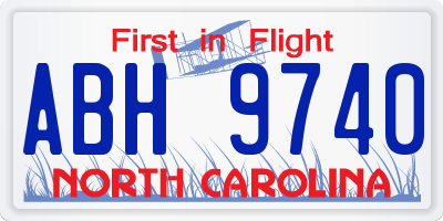 NC license plate ABH9740