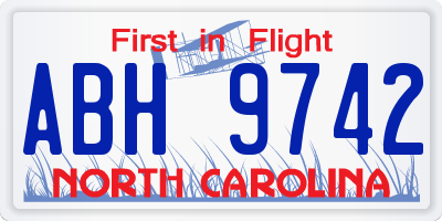 NC license plate ABH9742