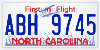 NC license plate ABH9745