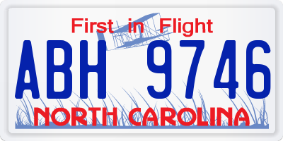 NC license plate ABH9746