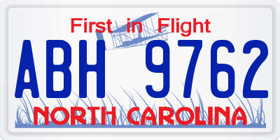 NC license plate ABH9762