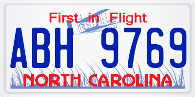 NC license plate ABH9769