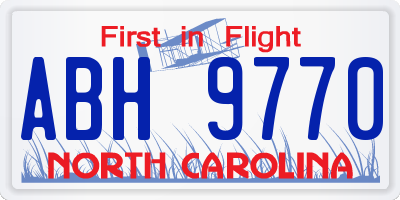 NC license plate ABH9770
