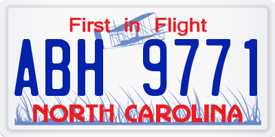 NC license plate ABH9771