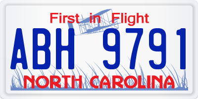 NC license plate ABH9791