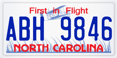 NC license plate ABH9846