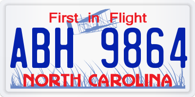 NC license plate ABH9864
