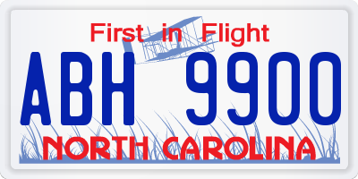 NC license plate ABH9900