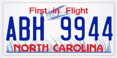NC license plate ABH9944