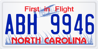 NC license plate ABH9946
