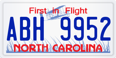 NC license plate ABH9952