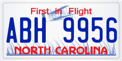 NC license plate ABH9956